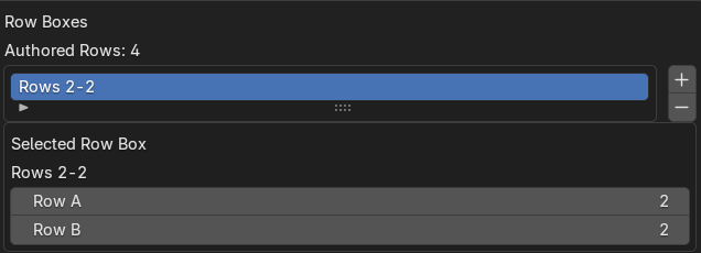 Generated Layout row boxes