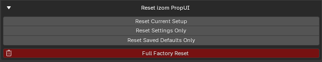 Reset and Full Factory Reset controls